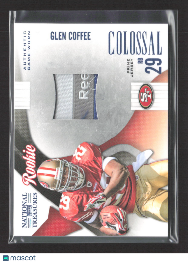2009 Playoff National Treasures Colossal Glen Coffee #12 Laundry Tag Patch /50