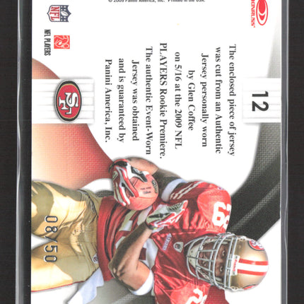 2009 Playoff National Treasures Colossal Glen Coffee #12 Laundry Tag Patch /50