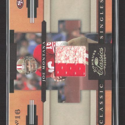 2008 Donruss Classics Classic Singles Joe Montana #CS-2 Patch 25/25