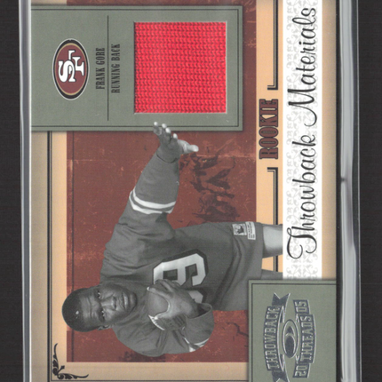 2005 Donruss Playoff Throwback Threads Frank Gore #212 Authentic Jersey