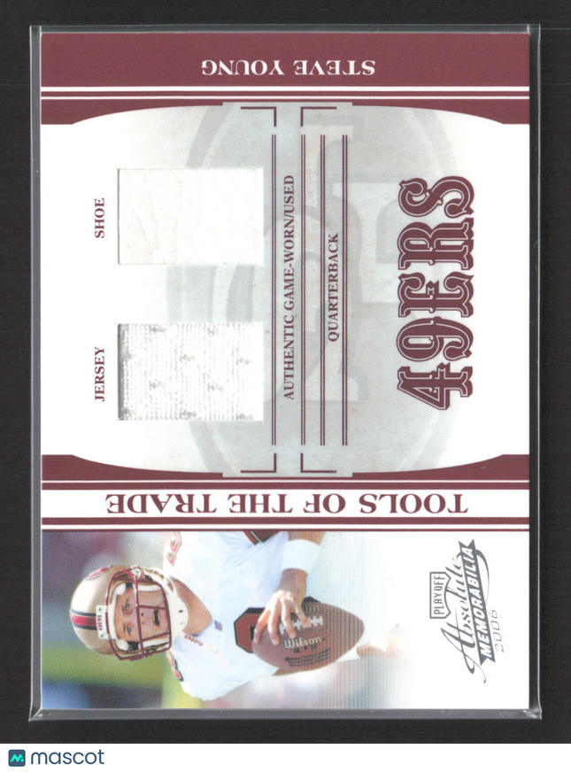 2006 Playoff Absolute Tools of the Trade Steve Young #TOT-127 Shoe Jersey /100