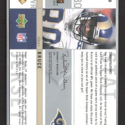 2001 UD SP Authentic Stat Jersey Isaac Bruce #SP-IB Game-worn jersey /1471