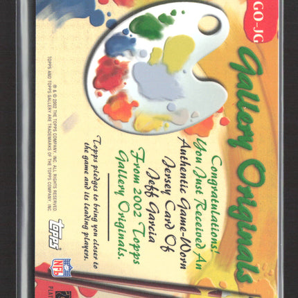 2002 Topps Gallery Gallery Originals Jeff Garcia #GO-JG Game-Worn Patch