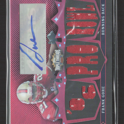 2007 Topps Triple Threads Frank Gore #TTRA-138 Triple Relic 05/18 Jersey Auto