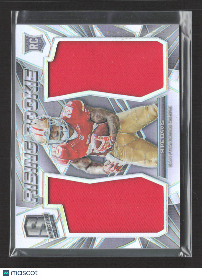 2015 Panini Spectra Prizm Rising Rookie Mike Davis #RR-MD Dual Jersey 058/199