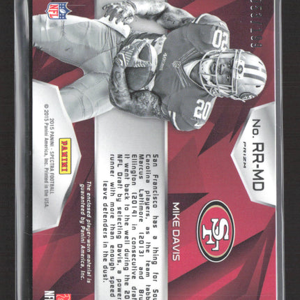 2015 Panini Spectra Prizm Rising Rookie Mike Davis #RR-MD Dual Jersey 058/199