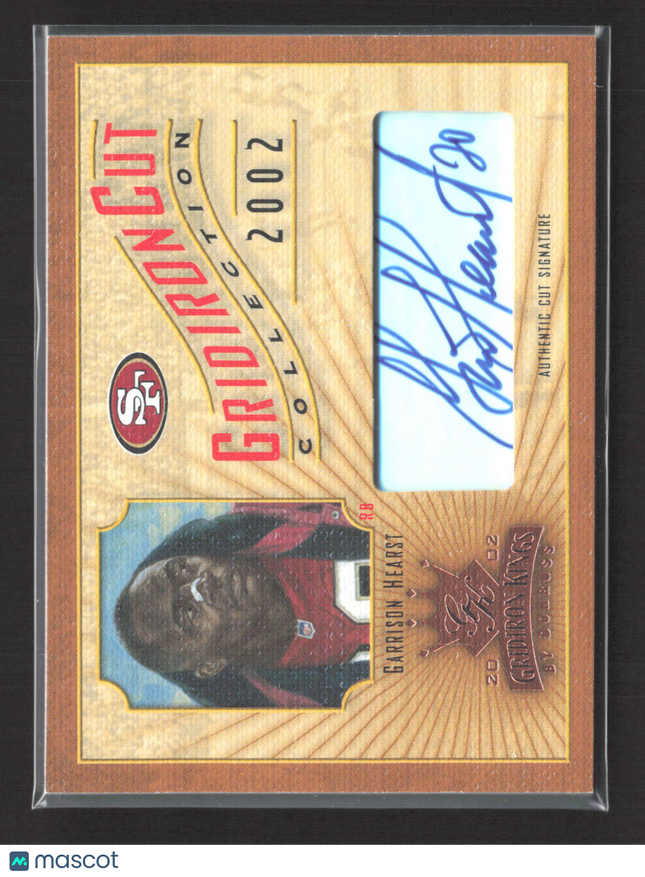 2002 Gridiron Kings Gridiron Cut Collection Garrison Hearst #GC-32 208/400 Auto