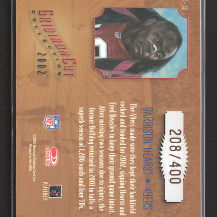2002 Gridiron Kings Gridiron Cut Collection Garrison Hearst #GC-32 208/400 Auto
