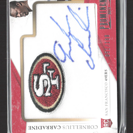 2013 Panini Prominence Cornellius Carradine #104 Patch RC 051/180 Auto