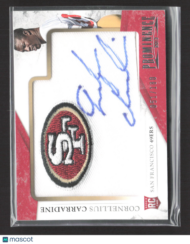 2013 Panini Prominence Cornellius Carradine #104 Patch RC 051/180 Auto