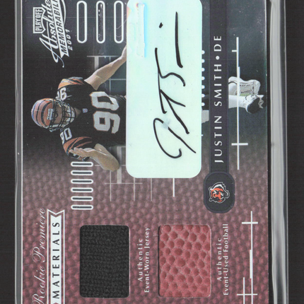 2001 Playoff Absolute Memorabilia Justin Smith #176 Jersey Ball Auto /850