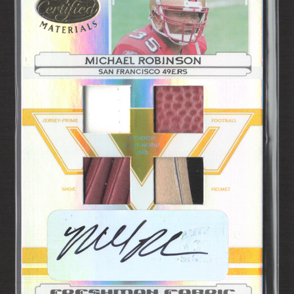 2006 Certified Freshman Fabric Michael Robinson #212 Helmet Patch Shoe /25
