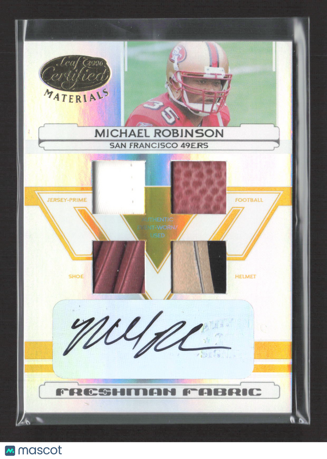 2006 Certified Freshman Fabric Michael Robinson #212 Helmet Patch Shoe /25