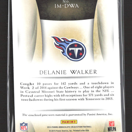 2015 Panini Immaculate Collection Numbers Delanie Walker #IM-DWA Patch 46/50