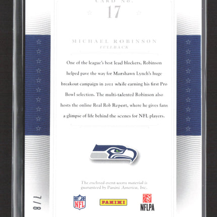 2012 National Treasures Pro Bowl Letterman Michael Robinson #17 7/8 Letter Patch