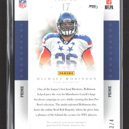 2012 National Treasures Colossal Michael Robinson #17 Prime Logo Patch 3/4