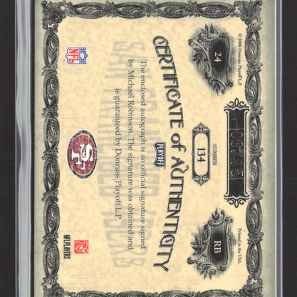 2006 Donruss Playoff National Treasures Michael Robinson #134 /15 Auto