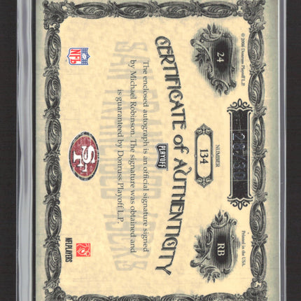 2006 Playoff National Treasures Michael Robinson #134 Auto /30