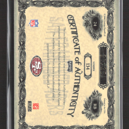 2006 Playoff National Treasures Michael Robinson #134 Game-Worn Patch Auto /25