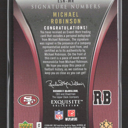 2006 UD Exquisite Signature Numbers Michael Robinson #ESN-MR Patch /35 Auto
