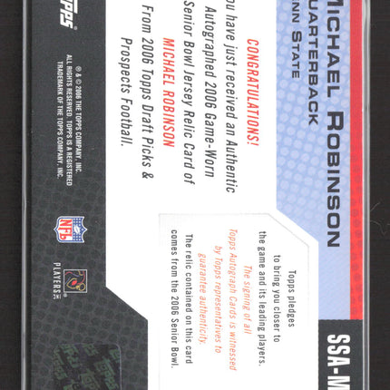 2006 Topps Draft Picks & Prospects Michael Robinson 25/50 Game-Worn Jersey auto