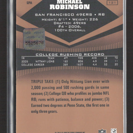 2006 Topps Triple Threads Michael Robinson #121 Sepia Relic Patch 33/75 Auto