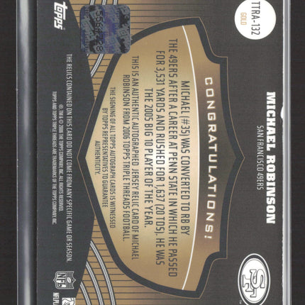 2006 Topps Triple Threads Michael Robinson Gold 05/09 Triple Jersey Relic Auto