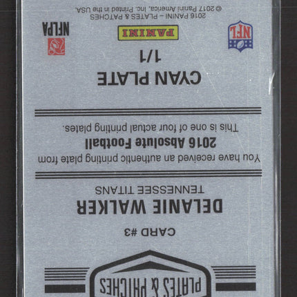 2017 Panini Plates & Patches Delanie Walker #3 Cyan Printing 1/1