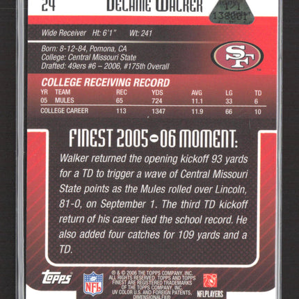 2005 Topps Finest Delanie Walker #24 Magenta Printing Plate 1/1