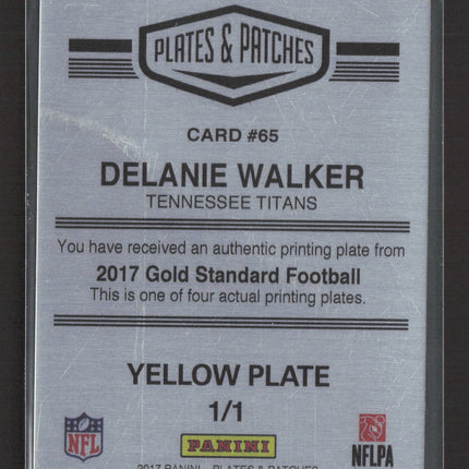 2018 Plates & Patches Gold Standard Delanie Walker #65 Yellow Printing 1/1