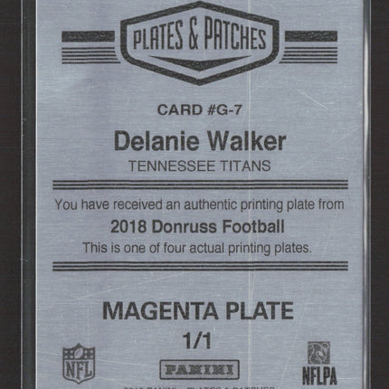 2019 Panini Plates & Patches Donruss Delanie Walker #G-7 Magenta Printing 1/1
