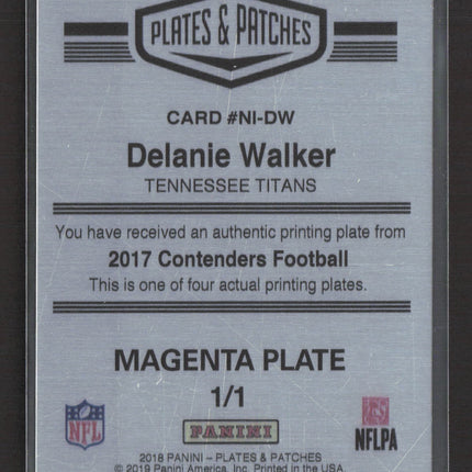 2019 Panini Plates & Patches Delanie Walker #NI-DW Magenta 1/1 Printing Plate
