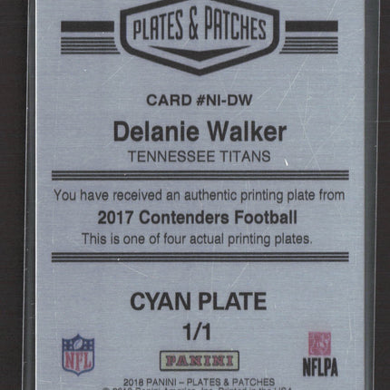 2019 Panini Plates & Patches Delanie Walker #NI-DW Cyan 1/1 Printing Plate