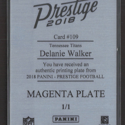 2018 Panini Prestige Delanie Walker #109 Magenta Printing Plate 1/1