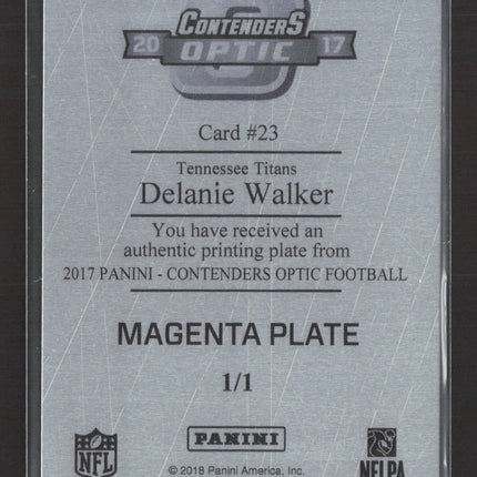2018 Panini Contenders Optic Delanie Walker #23 Magenta Printing Plate 1/1
