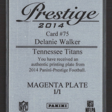 2014 Panini Prestige Delanie Walker #75 Magenta Printing Plate 1/1