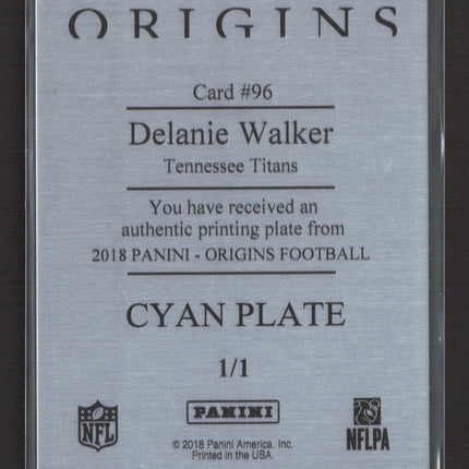 2018 Panini Origins Delanie Walker #96 Cyan Printing Plate 1/1 Printing Plate
