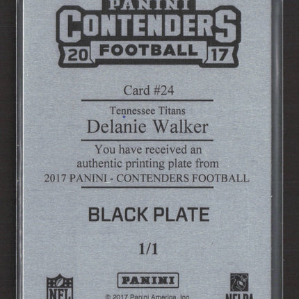 2017 Panini Contenders Football Delanie Walker #24 Black Printing Plate 1/1