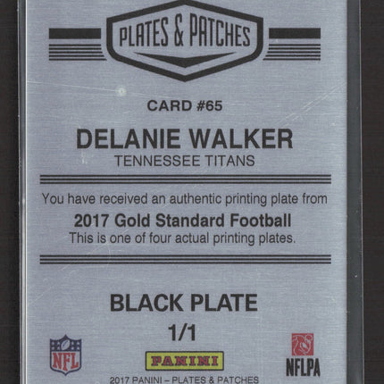 2018 Plates & Patches Gold Standard Delanie Walker #65 Black 1/1 Printing Plate