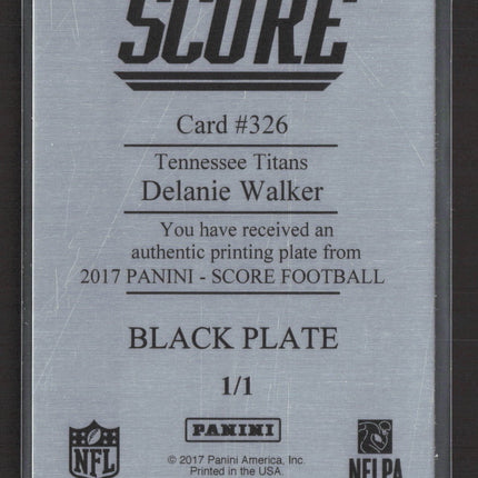 2017 Panini Score Football Delanie Walker #326 Black Printing Plate 1/1