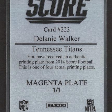 2014 Score Delanie Walker #223 Magenta Printing Plate 1/1