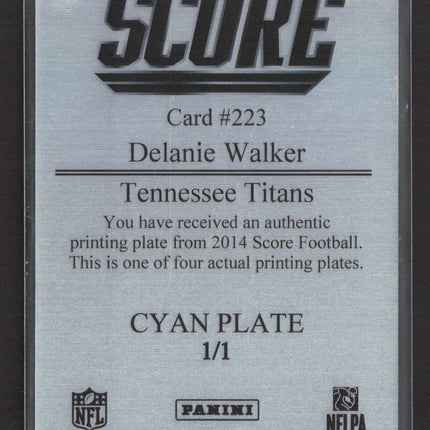 2014 Panini Score Delanie Walker #223 Cyan Printing Plate 1/1