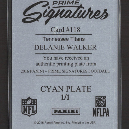2016 Panini Prime Signatures Delanie Walker #118 Cyan Printing Plate 1/1