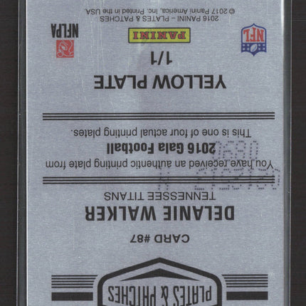 2017 Panini Gala Football Delanie Walker #87 Yellow Printing Plate 1/1