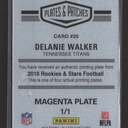 2017 Panini Plates & Patches Delanie Walker #25 Magenta 1/1 Printing Plate