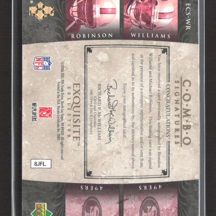 2006 UD Exquisite Michael Robinson Brandon Williams #ECS-WR Combo 02/20 Auto