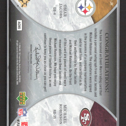 2006 UD Ultimate Michael Robinson Omar Jacobs #ULT2-JR Dual Jersey Auto /10