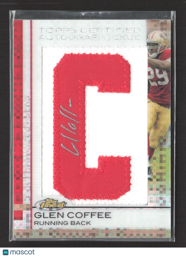 2009 Topps Finest Glen Coffee #112 Xfractor Letterman Patch 1/1 Auto