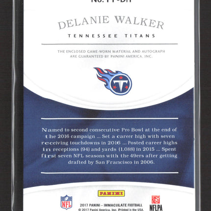 2017 Panini Immaculate Collection Delanie Walker #PP-DH Game-Worn Patch /99 Auto