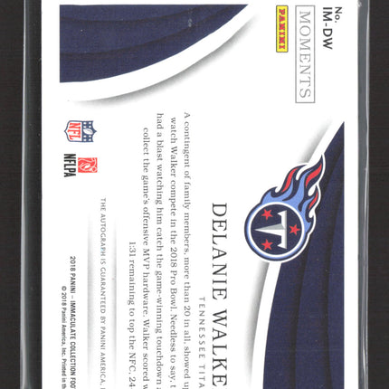 2018 Panini Immaculate Collection Moments Delanie Walker #IM-DW 19/25 Auto